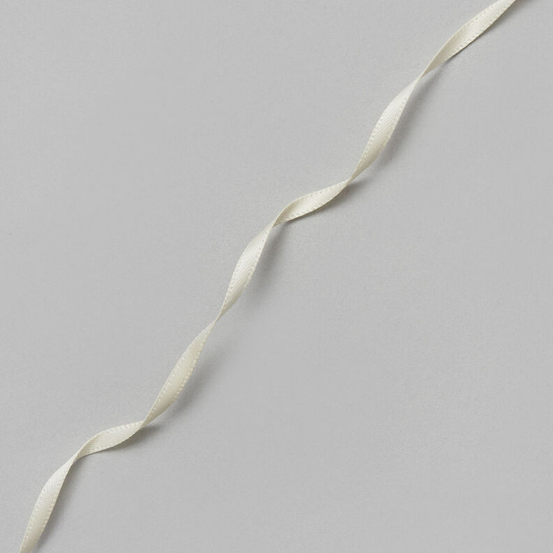 Nastro in satin [3 mm] – bianco lana,  image number 2