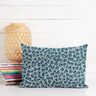 tessuto in cotone cretonne Foglie astratte – blu oceano/avorio,  thumbnail number 6