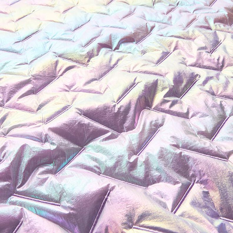 tessuto trapuntato Disegno diagonale, iridescente – lillà pastello,  image number 2