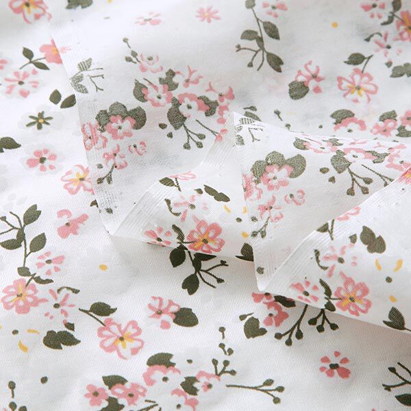 satin di seta-viscosa, fiori sparsi – bianco, image number 3