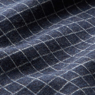 maglia jacquard garzata, quadri – colore blu jeans, 
