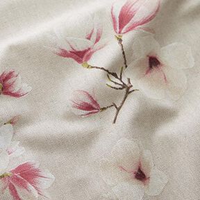 tessuto arredo mezzo panama Fiore di magnolia – malva/naturale, 