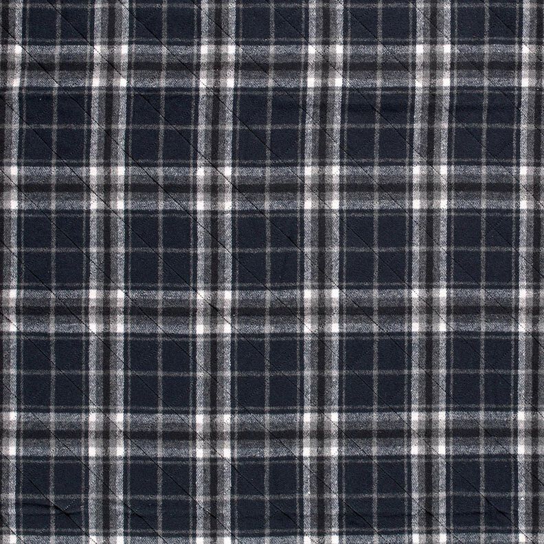 tessuto trapuntato A quadretti – blu notte/grigio pietra, image number 1