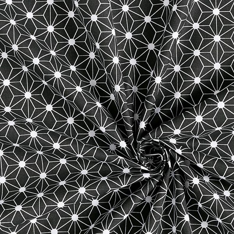 tessuto in cotone cretonne stella grafica – nero, image number 3