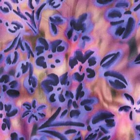 satin di cotone fiori acquerello stampa digitale | Poppy Fabrics – anacardo/lillà, 