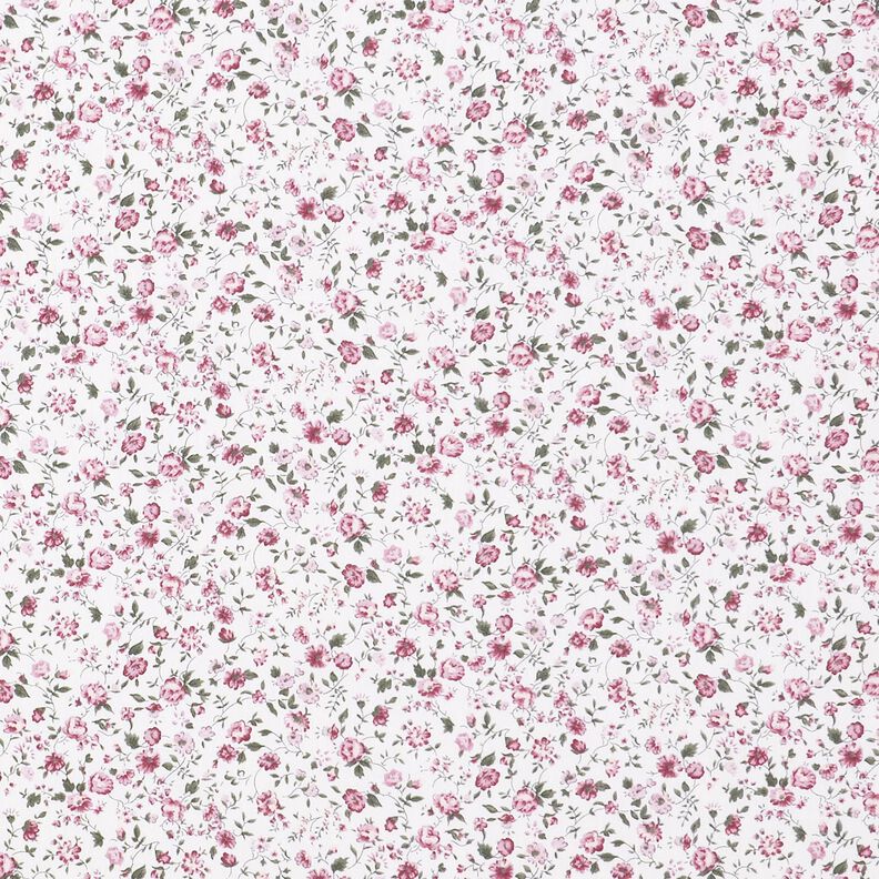 Rose delicate in popeline di cotone – bianco/malva,  image number 1
