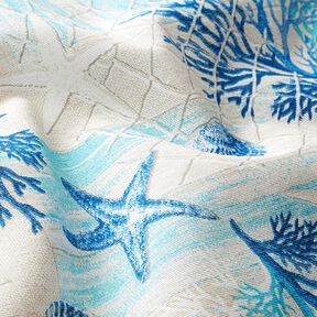 tessuto arredo tessuti canvas collage stile navy – blu/turchese, 