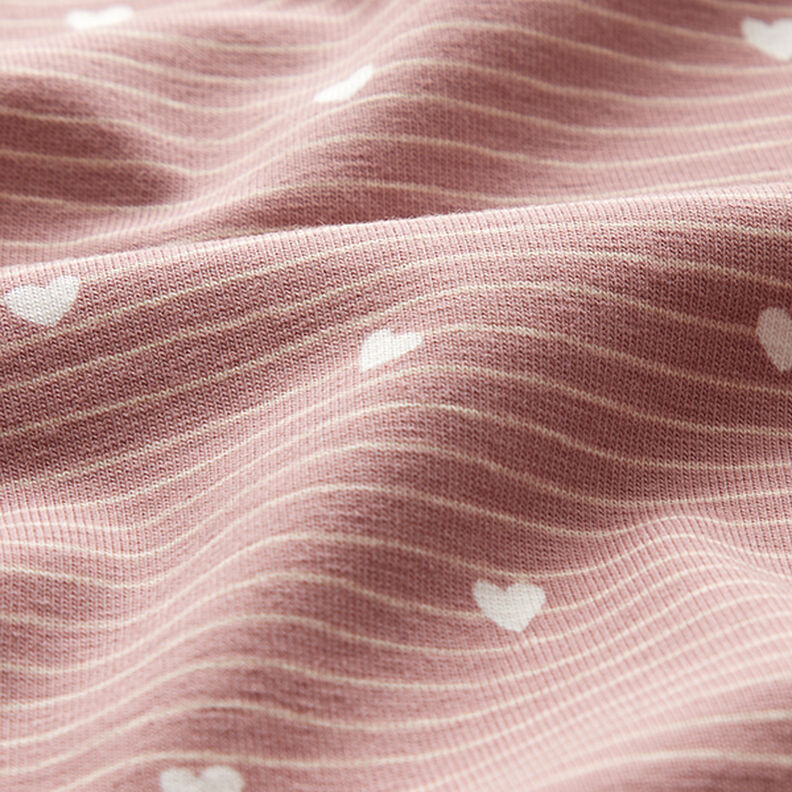 jersey di cotone Cuori e strisce – rosa antico chiaro, image number 3