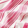 tessuto in cotone, righe ricamate – bianco lana/pink,  thumbnail number 2