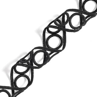 nastro in pizzo ricami a giorno [37 mm] – nero, 