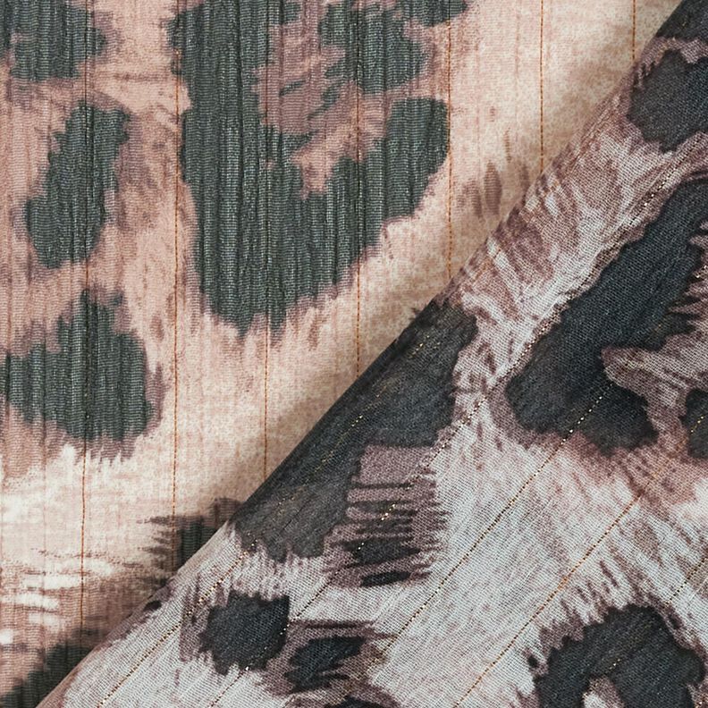 Chiffon con stampa leopardata e righe lurex – beige/nero, image number 4