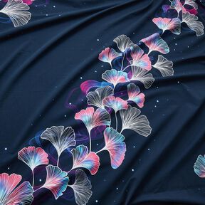 jersey di cotone Ginkgo biloba | Glitzerpüppi – blu notte/porpora, 