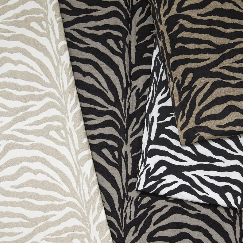 tessuto da tappezzeria Jacquard zebra – nero/grigio, image number 5