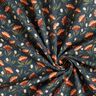 tessuto in cotone popeline Fiori delicati – nero-azzurro/terracotta,  thumbnail number 3
