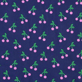 cotone rivestito Ciliegie carine – blu marino, 