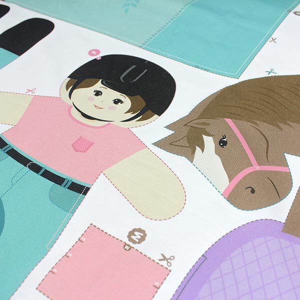 HORSE LOVE Cut & Sew, taglio di tessuto in cotone con cavalli [ 80 x 155 cm ] | Kullaloo,  image number 5