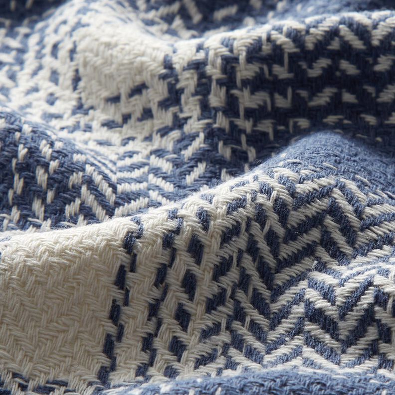 tessuto per cappotti Misto cotone A quadri – grigio blu/avorio,  image number 2