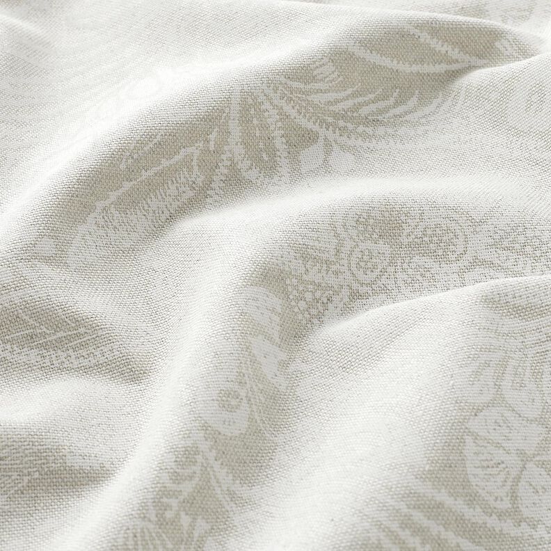 tessuto arredo mezzo panama Paisley floreale – naturale/bianco,  image number 2