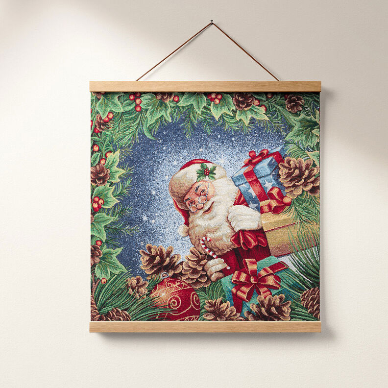 taglio di tessuto gobelin scambio dei regali a Natale, lurex – blu/verde, image number 6