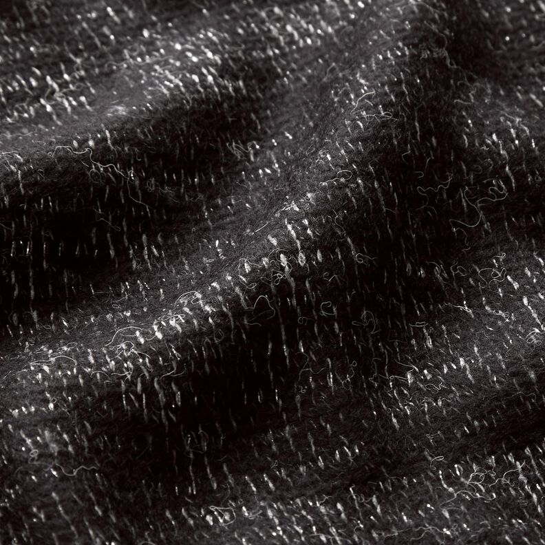 Tessuto in maglia misto lana melange glitterata – nero/argento effetto metallizzato, image number 2