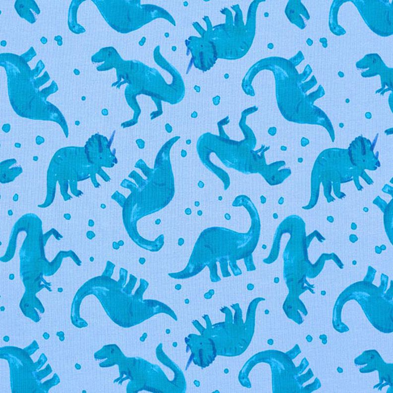 French terry, felpa estiva dinosauri | PETIT CITRON – azzurro,  image number 1
