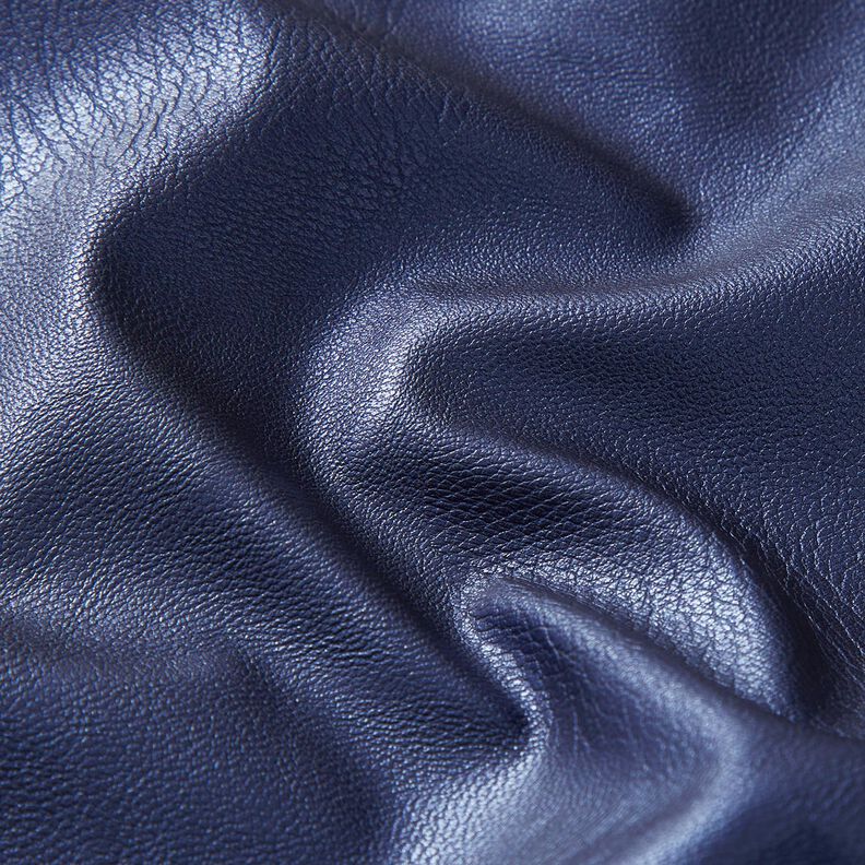 stretch similpelle Metallico – blu marino,  image number 2