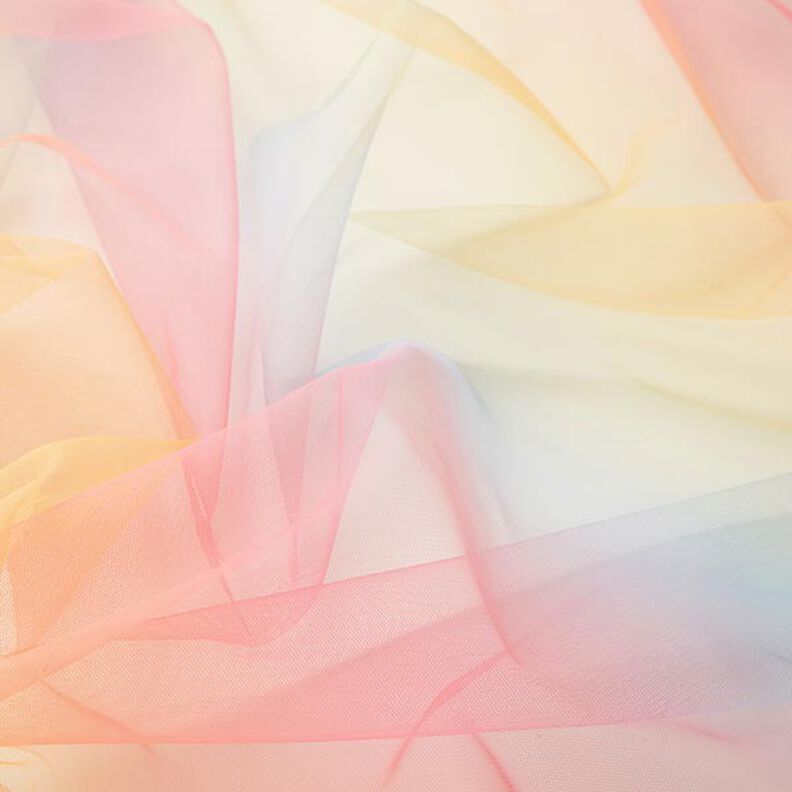 morbido tessuto a rete Striscia di arcobaleno – rosa/giallo,  image number 3