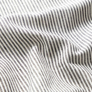 misto cotone-lino righe sottili – nero/bianco lana, 