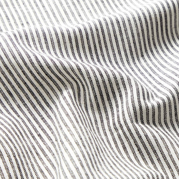 misto cotone-lino righe sottili – nero/bianco lana, image number 2