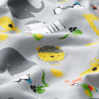 jersey di cotone Animali pirata nella giungla – grigio chiaro, 