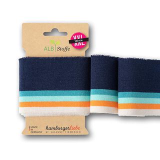 GOTS tessuto in maglia per bordi e polsini CUFF ME COLLEGE [ 140 cm | 7 cm ] | Albstoffe – blu, 