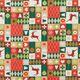 tessuto arredo mezzo panama Collage festivo – beige chiaro/verde abete,  thumbnail number 1