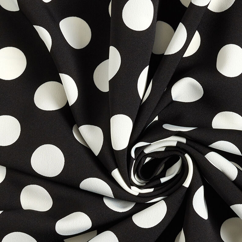 tessuto increspato pois [2,5 cm] – nero,  image number 3