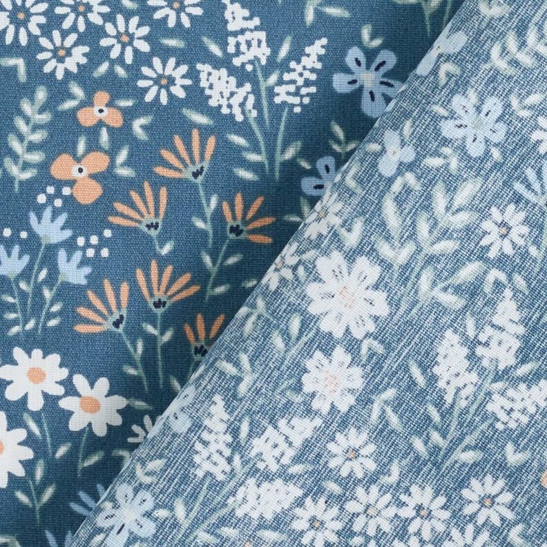 cotone rivestito Prato fiorito variopinto – blu jeans chiaro/azzurro,  image number 5