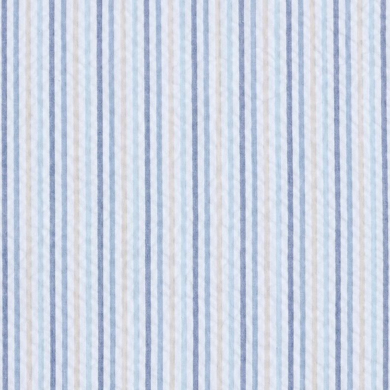 seersucker cotone Mix di strisce – blu/bianco, image number 1