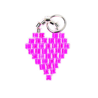 ciondolo Brick Stitch Heart [11 mm  x 16 mm] | Rico Design – pink, 