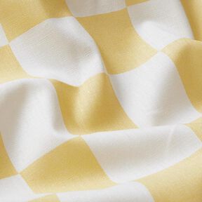 tessuto in cotone cretonne Quadro astratto – bianco/giallo vaniglia | Resto 90cm, 