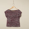 Tessuto in maglia fine mélange – rosso merlot,  thumbnail number 5