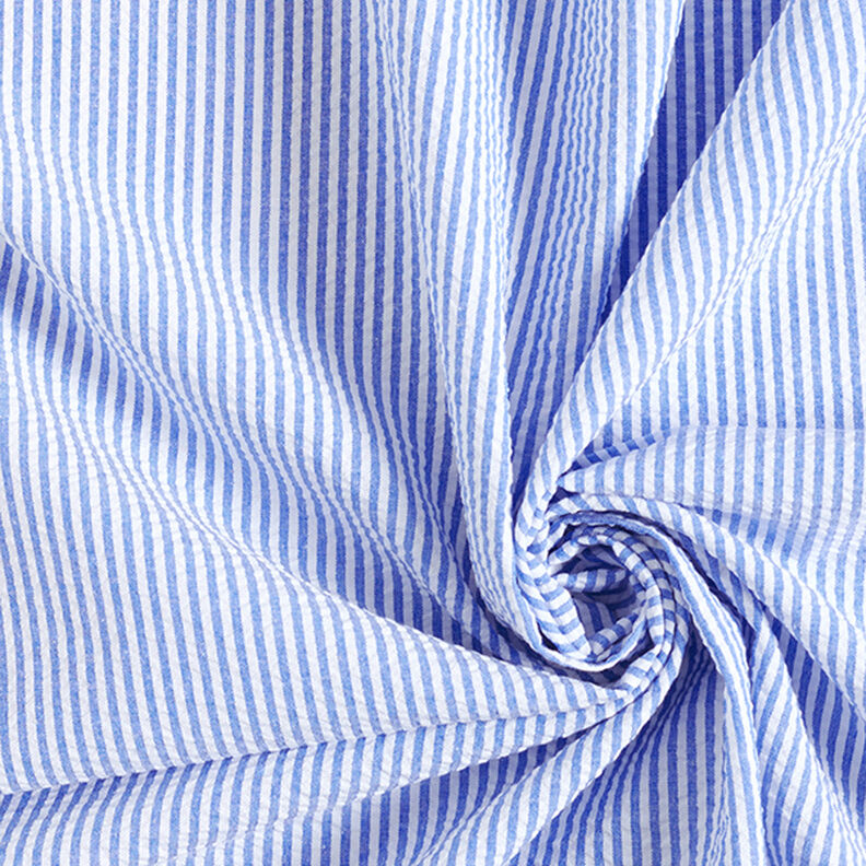 seersucker misto cotone, righe – blu reale/bianco lana,  image number 3