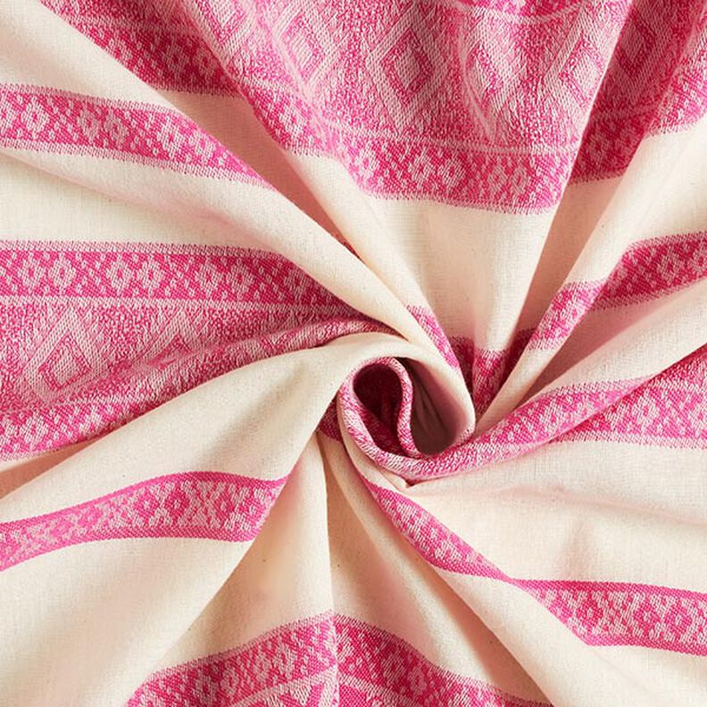 fine tessuto in cotone, motivo a losanghe – bianco lana/pink,  image number 3