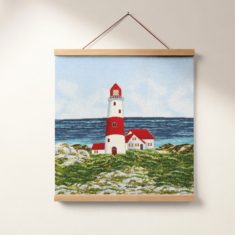 taglio di tessuto arredo gobelin Faro – azzurro/rosso,  image number 6