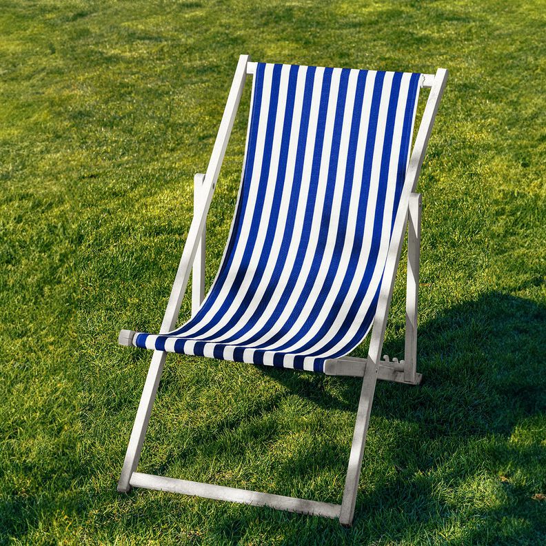 Outdoor Tessuto per sedia a sdraio Righe longitudinali 44 cm – blu reale/bianco,  image number 4