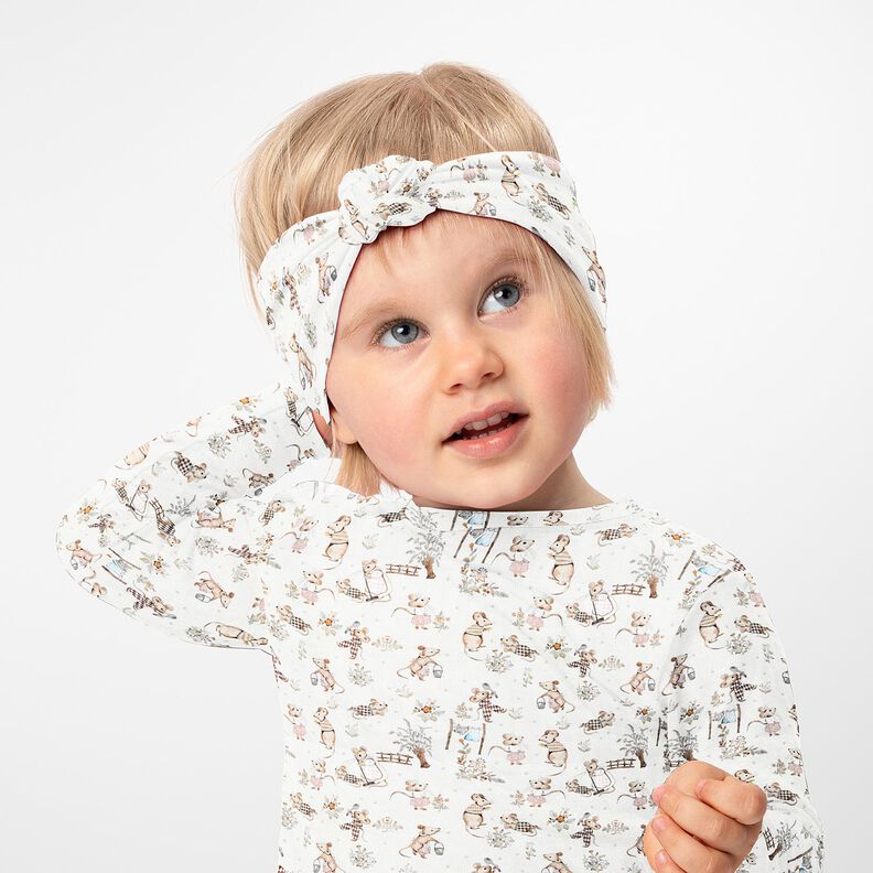 jersey di cotone Famiglia di topi stampa digitale – bianco lana,  image number 5