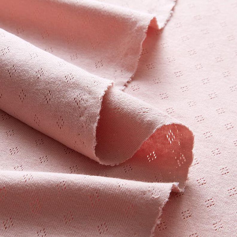 jersey maglia fine con motivi traforati – rosa anticato,  image number 4