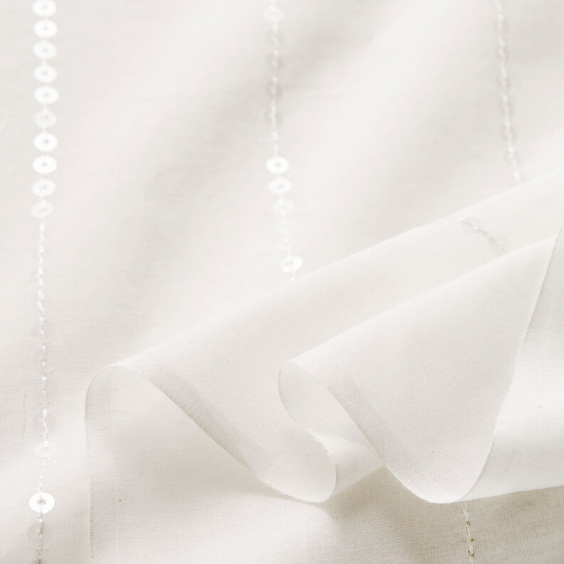 Paillettes in voile misto cotone-seta – bianco,  image number 7