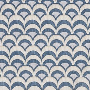 tessuto in cotone popeline Archi eleganti – grigio blu/tortora chiaro, 