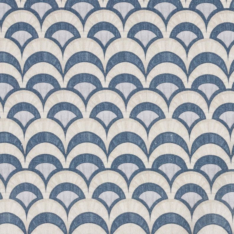 tessuto in cotone popeline Archi eleganti – grigio blu/tortora chiaro,  image number 1