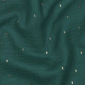 mussolina / tessuto doppio increspato rettangolo stampa laminata | Poppy Fabrics – abete blu/oro, 