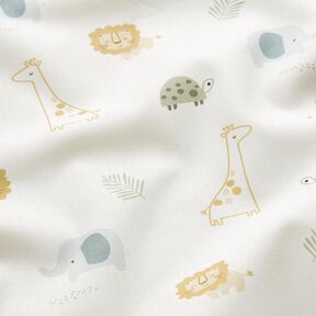 popeline di cotone Baby animali della giungla – avorio, 