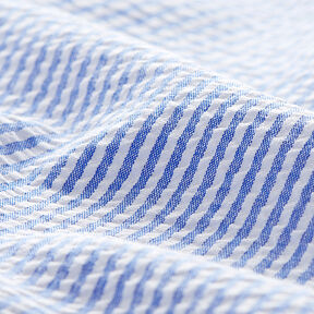 seersucker misto cotone, righe – blu reale/bianco lana, 